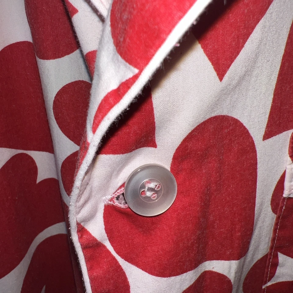 Joe Boxer Just Go To Sleep Feminino 2 Peças Conjunto de Algodão PJ Corações Vermelhos EUA Algodão - Imagem 2 de 4