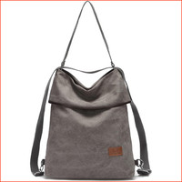 Schultertasche Rucksack Vintage Damen Canvas Groß Anti-Diebstahl FüR Alltag