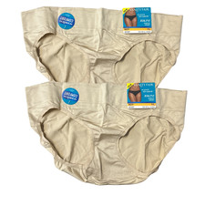 2Pack Vanity Fair No Pinch No Show Bikini Seamless Comfort Panties Size 7/L Nude