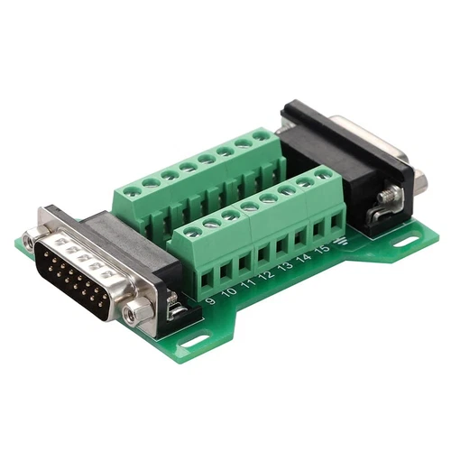Jienk DB15 Male to Female Terminal Breakout Board, RS232 D-SUB Serial to 15pi...