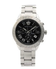 Versace Landmark Steel Black Roman Dial Quartz Men's Watch P6C99GD008 S099