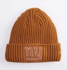 PRO STANDARD NEW YORK GIANTS Paint The City Khaki Knit Beanie NFL Fleece Lining