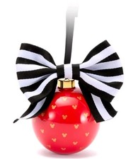Disney Store Mickey Icon Print Christmas Bauble with Bow