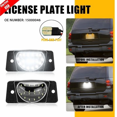 2pcs LED License Plate Lights Tag Lamp For 2002-2009 Chevy Trailblazer