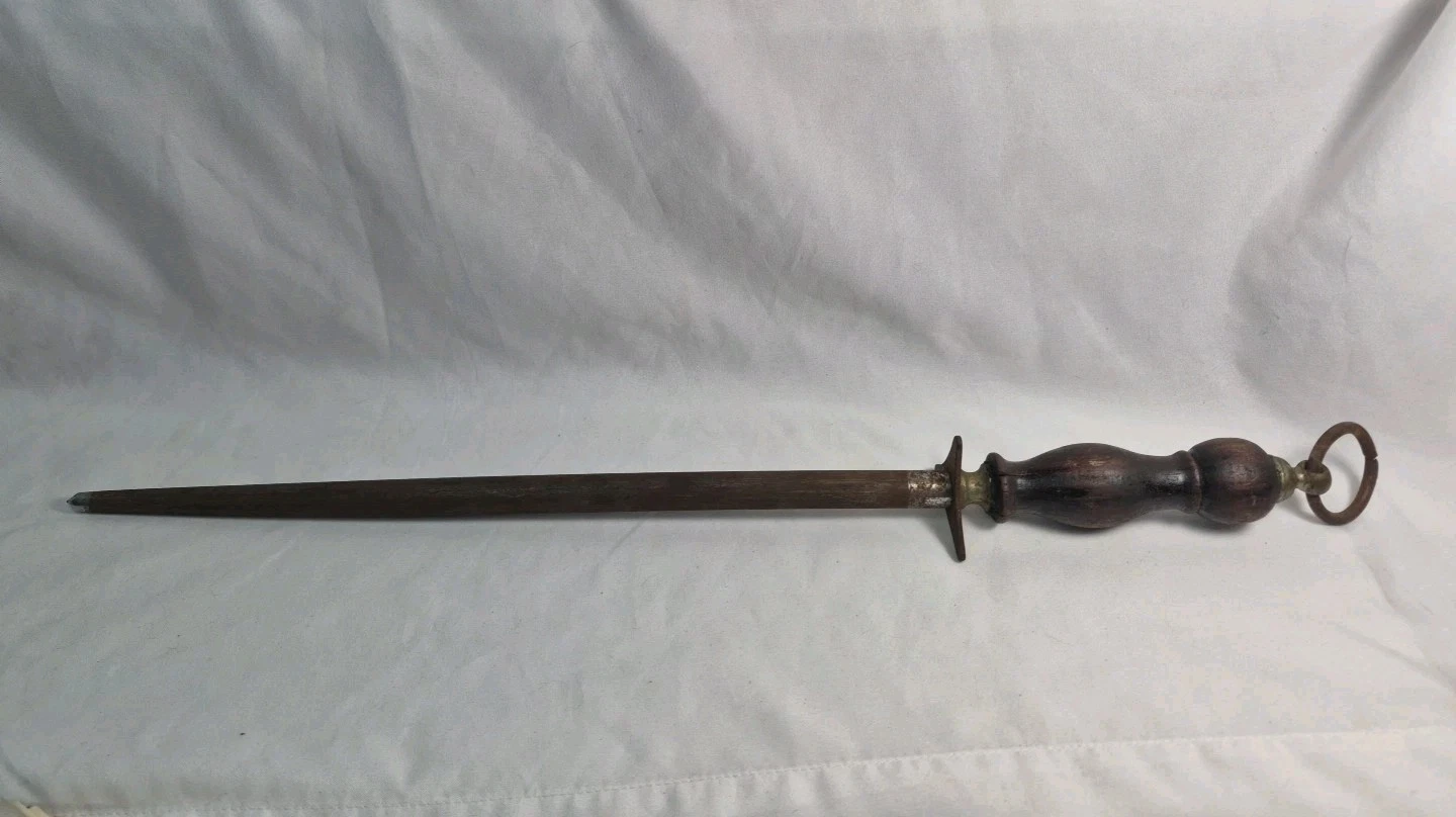 Antique INTEDGE Hone Rod Knife Sharpener 20” Rod Wood Handle W/Hanging Ring USA
Opens in a new windo