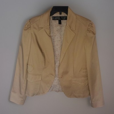 Apostrophe Musee D'orsay  Biscotti Cropped Jacket Blazer Womens 14 Stretch Tan