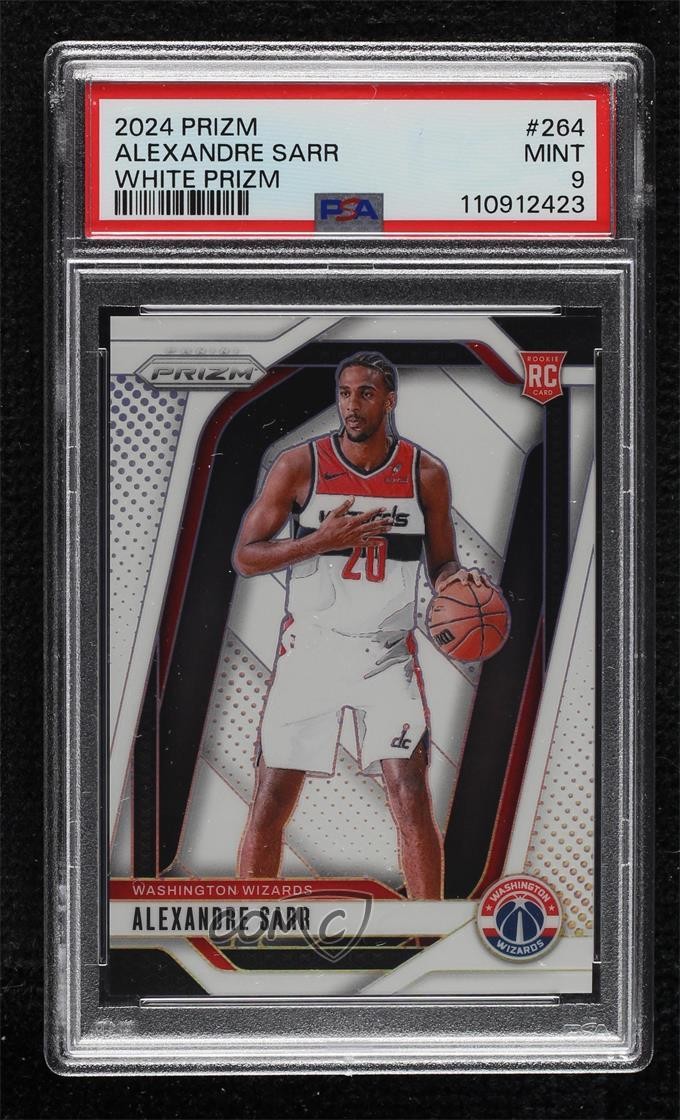 2024-25 Panini Prizm White 105/175 Alexandre Sarr #264 PSA 9 MINT Rookie RC g6p