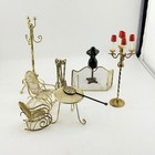 Vintage Dollhouse Miniature Brass Fireplace Furniture Accessory Lot Candelabra — photo 1