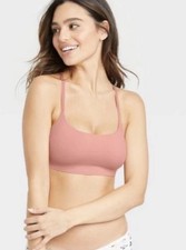 NWT Auden Women's Signature Smooth Unlined Bralette Size M Rose Pink