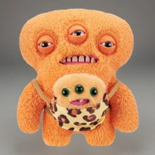 Fuggler Mini Rascals  Orange Annoyed  Alien 9" 4" Baby Fugg Double 2 Pack Plush
