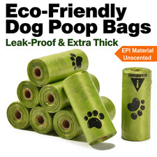 Eco-Friendly Dog Poop Bags Leak-Proof Extra Thick EPI Material Unscented Pet Was