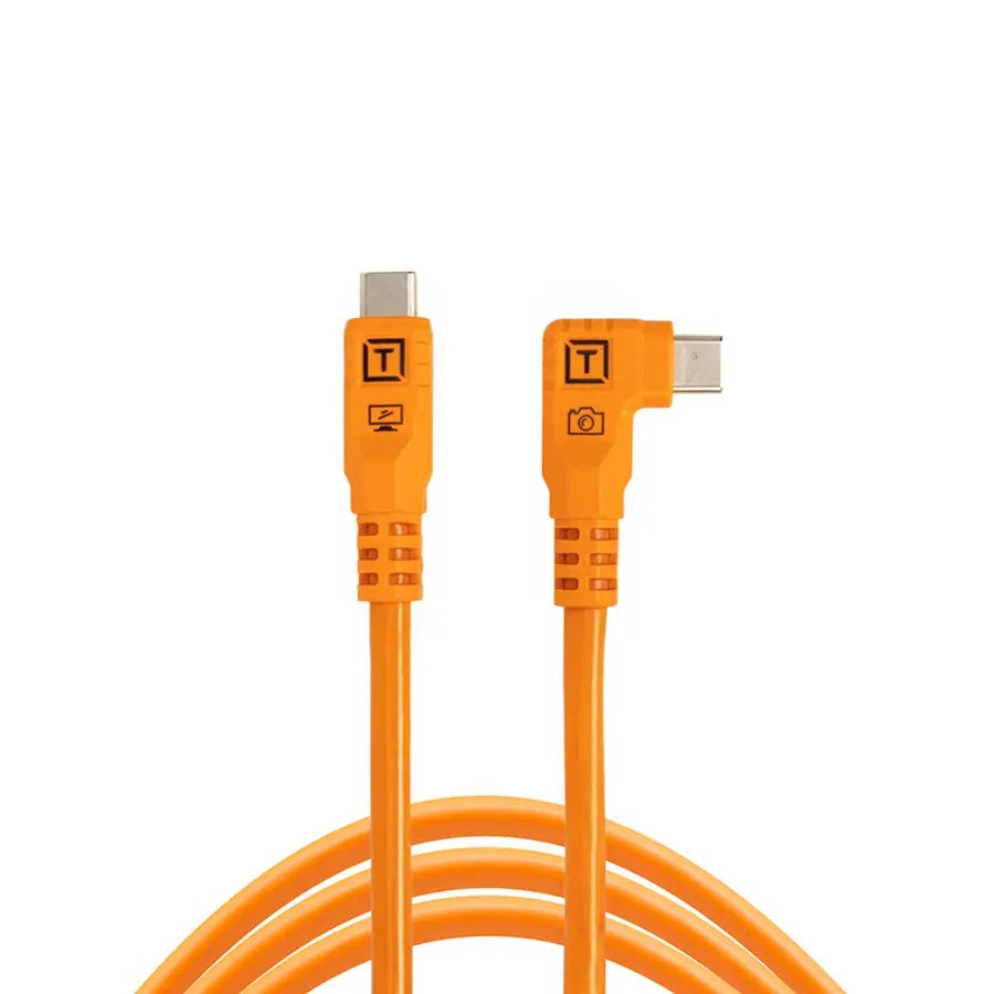 Tether Tools TetherPro Optima 10G USB-C, 6' (1.8m), Straight to Right, High-Visi