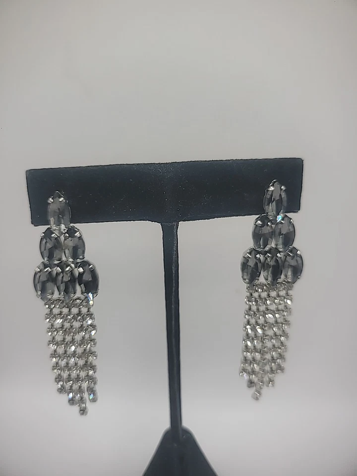 Pendientes Vintage Pierced Stud Araña Corteza Blanco Gris Joyería Disfraz Foto 3 de 4