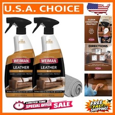 All-in-One Leather Care: Cleaner, Conditioner Protector - 2 Pack with Cloth