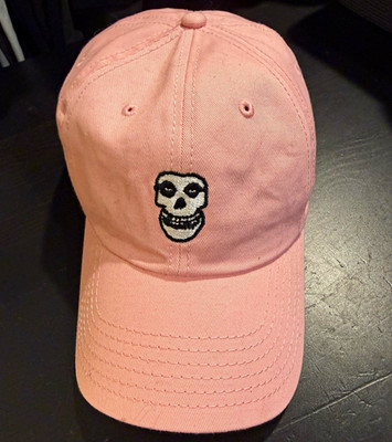 Misfits Pink Fiend Skull Adjustable Baseball Cap Hat, One Size, Unisex Solid