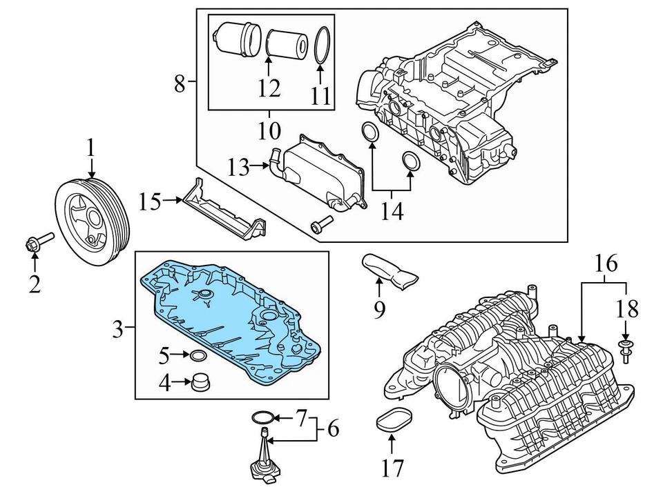 2015-2018 PORSCHE MACAN - Motor inferior OIL PAN 94610701531 - Imagem 3 de 4