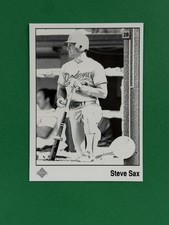 1989 Upper Deck Steve Sax #53 Black And White Blank Back NRMT-MNT