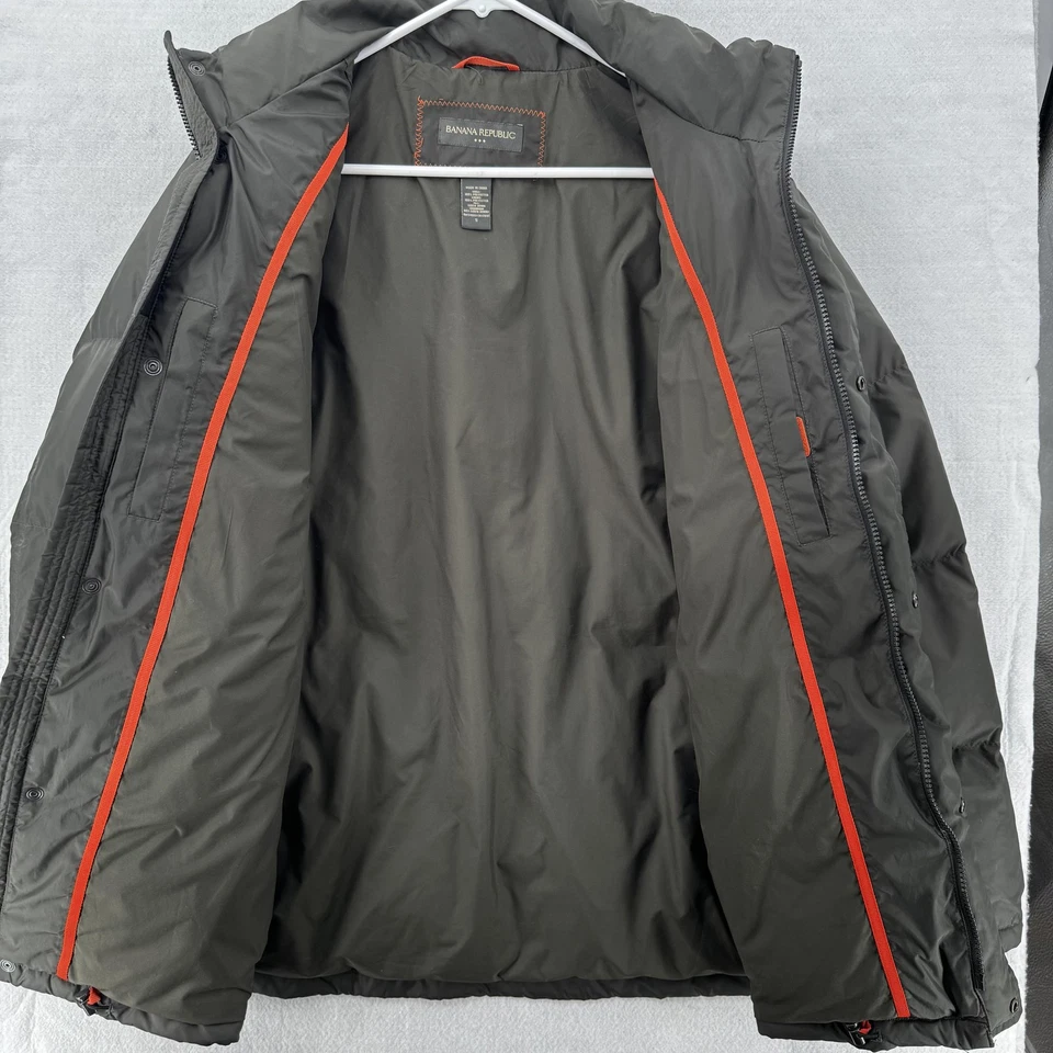 Jaqueta masculina Banana Republic pequena preta com zíper completo inverno quente - Imagem 4 de 4