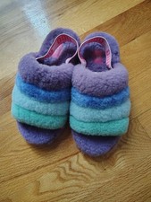 UGG Fluff Yeah Purple Slide Sheepskin Slipper Sandal, Size US 7, Worn Once