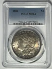 1886 MORGAN DOLLAR PCGS MS 64 / TONED