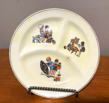 Vintage Mid-Century 3-Section Ceramic Childre...