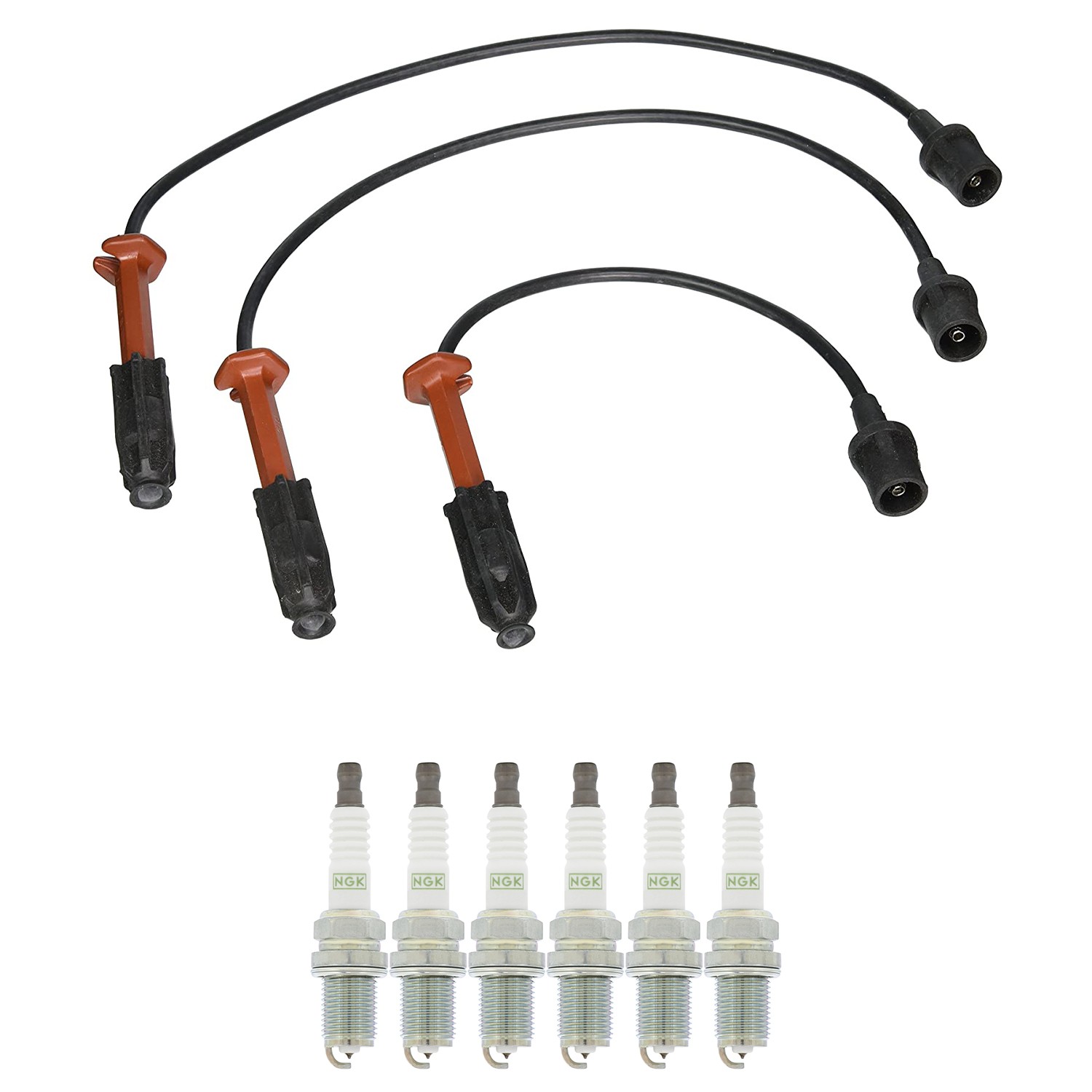 Denso Ignition Wires and NGK Spark Plugs Kit for Mercedes-Benz C36 AMG 3.6L L6