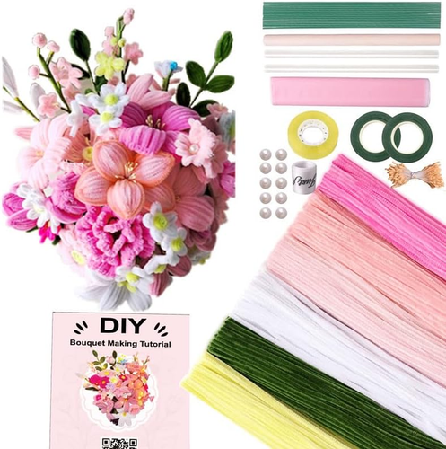 Pulitori Tubi Fiori Artigianato Kit - 500 Pezzi 6 Colori Pulitore Tubi Bulk, Ciniglia... - Foto 6 di 12
