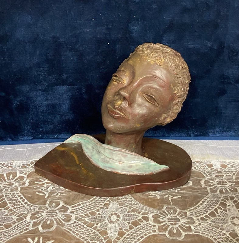 Art Deco Bust Sculpture of Woman