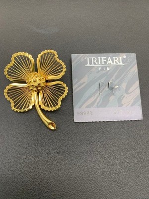 Trifari Blume Brosche Gold Vintage Schmuck Zubehör Anstecknadel