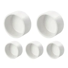 5Pcs 3" PVC External End Cap Fitting, SCH40 Furniture Grade PVC Plug Adapter