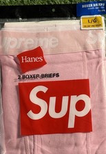 Supreme Hanes Boxer Briefs 2 Pack Pink Cotton Jersey Size L Men