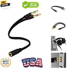 Headphone Splitter For Computer 3.5mm Female to 2 Dual 3.5mm Male Headphone M...