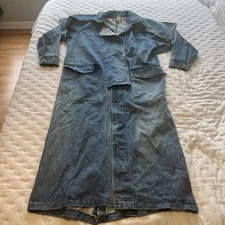 VTG Saddlesmith Outfitters by Action Blue Denim Duster Ranch Coat, Medium