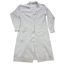 Free People Womens Grey Ribbed Longline Duster Cardigan Sweater Size S