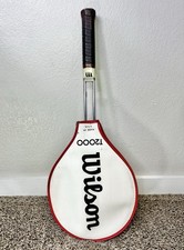Vintage Wilson T-2000 Metal Tennis Racquet w/ Cover Leather Grip Made in USA