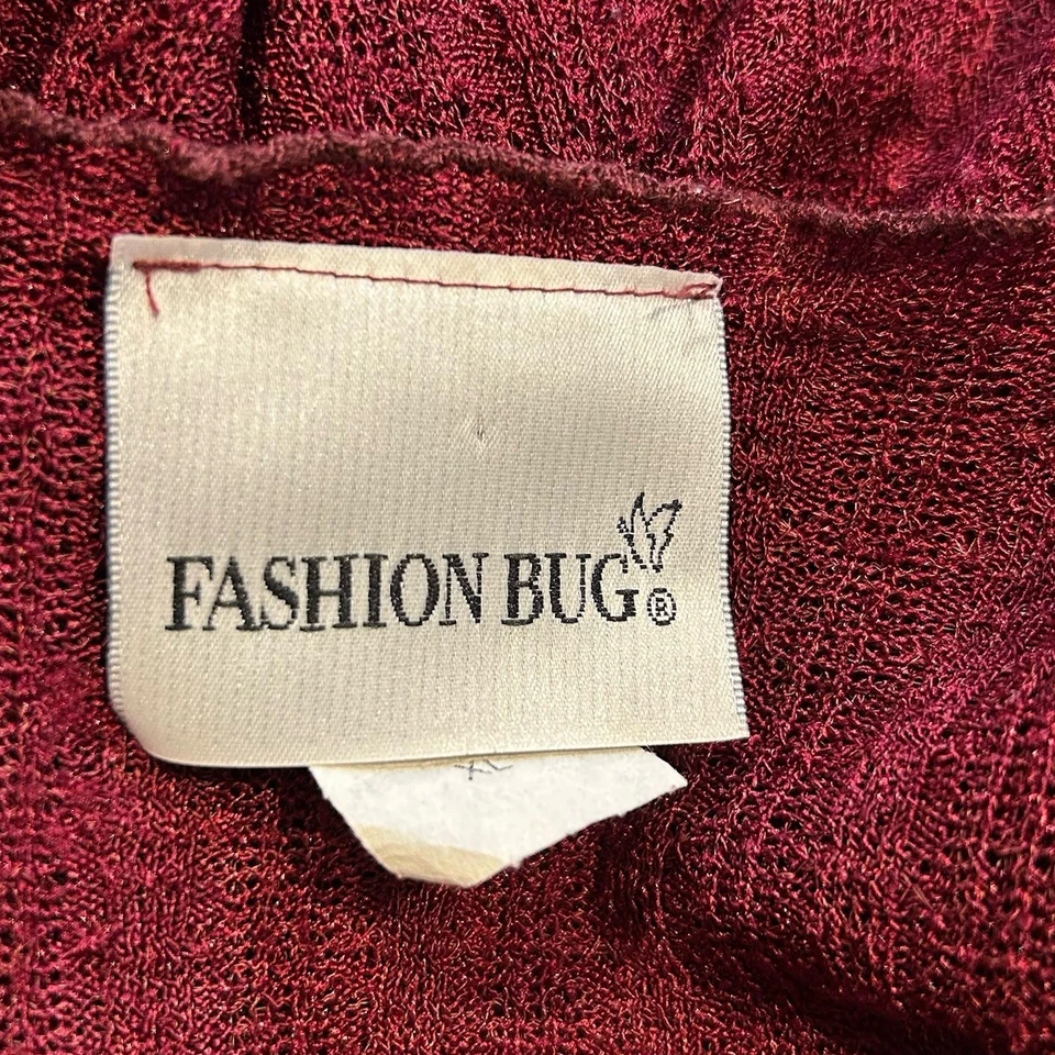 Fashion Bug Women's Red Long Sleeve Vintage y2K Blouse SZ XL - Image 4 of 4