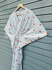 Indian Cotton Kaftan, Block Print Resort Wear Kaftan, wedding kaftan