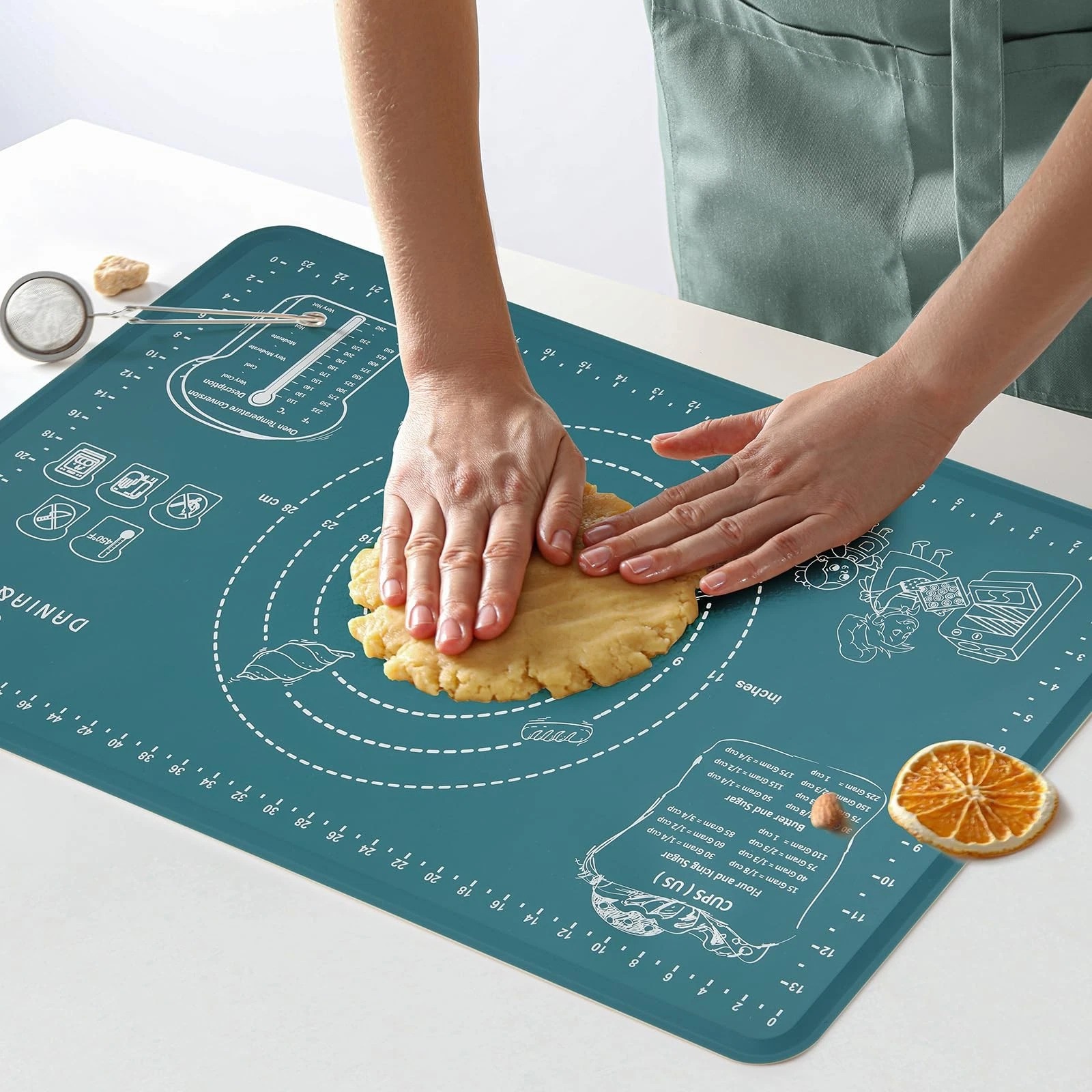 Silicone Baking Mat - Upgrade Mom Theme 26x16 Inch Extra Thick Pastry Mat wit...