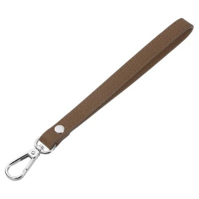 Lanière en cuir (kaki, fermoir argenté) pour sac, pochette, portefeuille - Photo 1/4