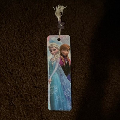 Disney Frozen Two Sided Paper Bookmark with Tassel Floral Pattern Multicolor