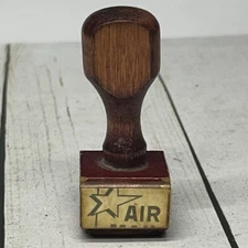 Vintage Stamp Wood Handle Rubber Stamp AIR MAIL