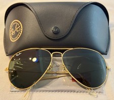 RAY-BAN L2846 Sunglasses Gold Frame Polarized Green Lens - VINTAGE