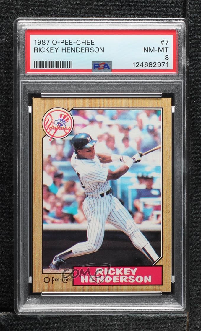 1987 O-Pee-Chee Rickey Henderson #7 PSA 8 HOF uy6
