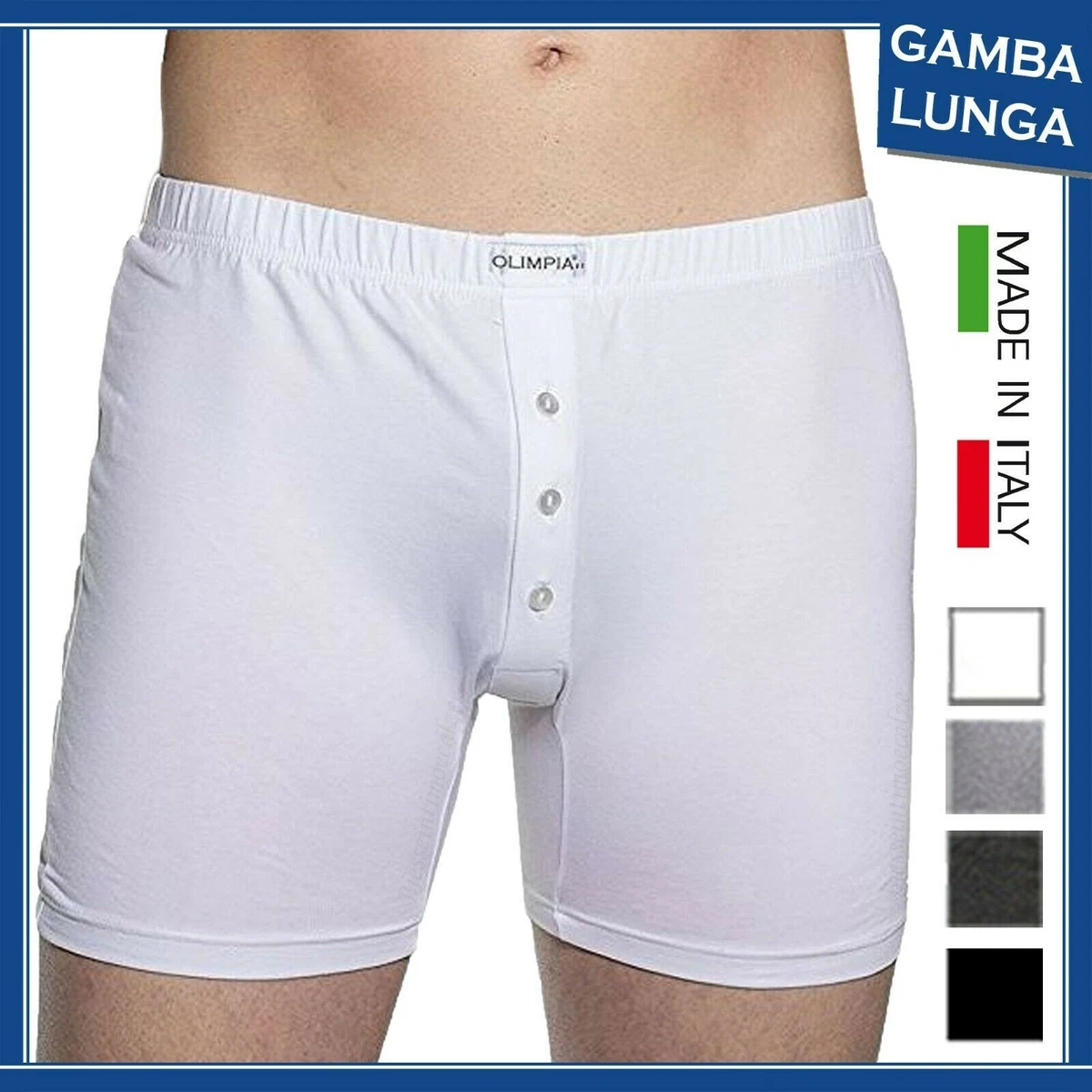 Boxer Uomo Cotone Elasticizzato Gamba Lunga Nero 4XL: Morbido, Con Sacchetto 3D E Apertura