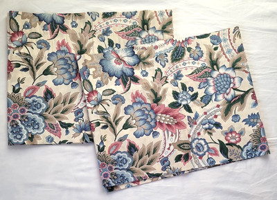 2 Thomasville Pinehurst Jacobean Floral Valances 85x17 each Machine Wash USA