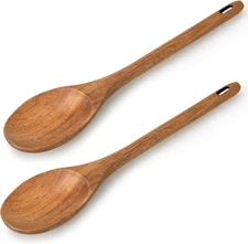 2 Pcs 12" Large Wooden Spoons for Cooking Utensils Set Wood Spatula 