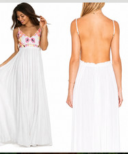 RAGA White Embroidered Backless Maxi Dress Sz Small Worn once