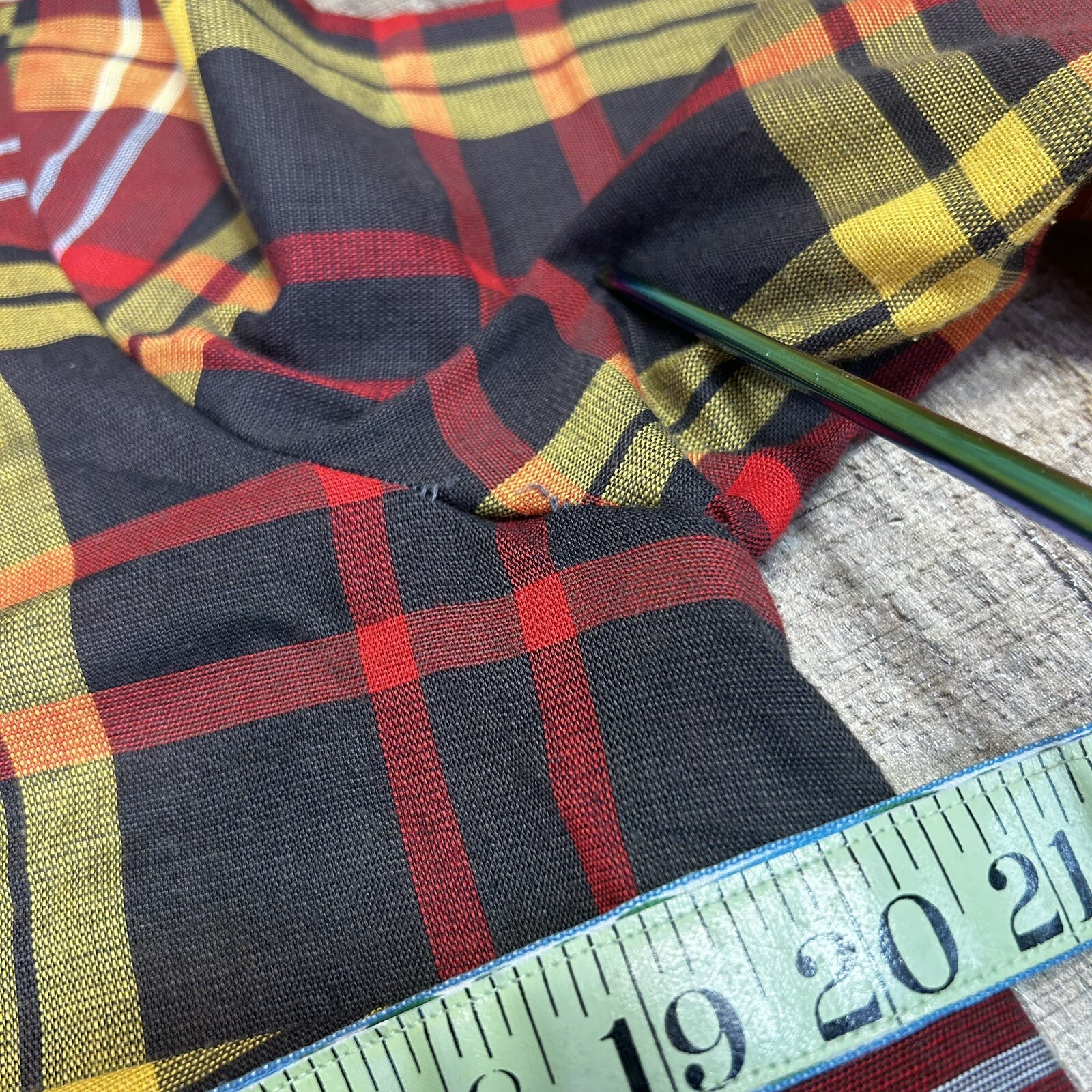 Vintage 60s Nelly Don Plaid Retro Long Sleeve Shirt Dress See Measurements (L)