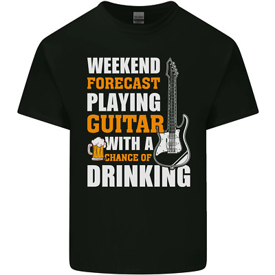 Gitarre Forecast Lustig Bier Alkohol Herren Baumwolle Maglietta T-Shirt