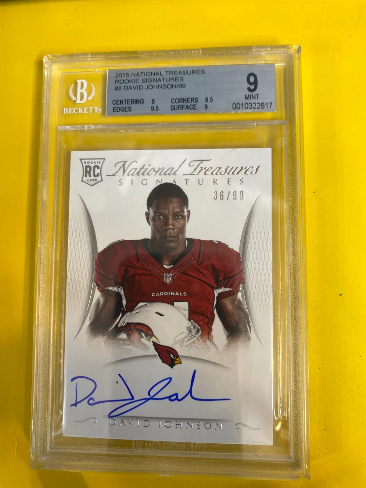 David Johnson Panini National Treasures Rookie Signature Rps #RSRDJ Base